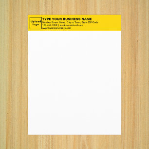 Folha de Papel Letterhead Amarelo para Empresas