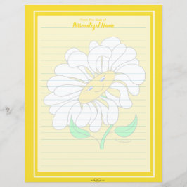 Folha de Papel Linda Amarelo Grande e Feliz Daisy