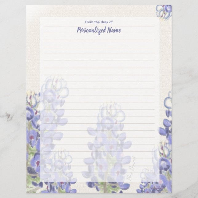 Folha de papel linkada com som Bluebonnet (Frente)