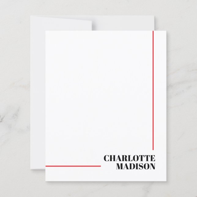 Folha de papel minimalista moderno preto e branco (Frente)