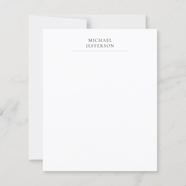 Folha de papel moderna minimalista preto e branco (Frente)