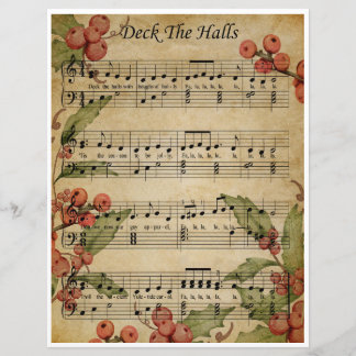 Folha de Papel Música Arco-Deck os Halls