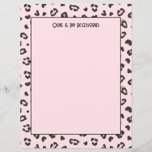 Folha de papel para impressão feminina rosa-leopar