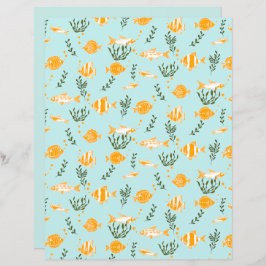 Folha de papel para peixes aquáticos