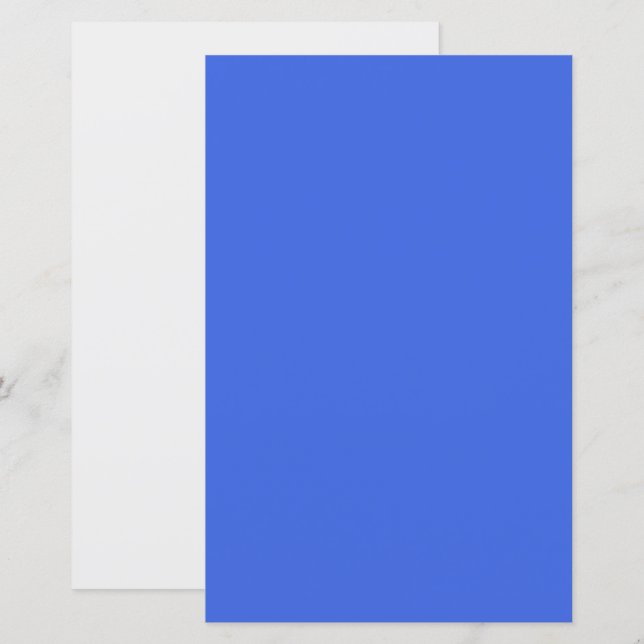 Folha de papel personalizada azul real e branca (Frente/Verso)