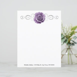 Folha de papel personalizada com Rosa roxo
