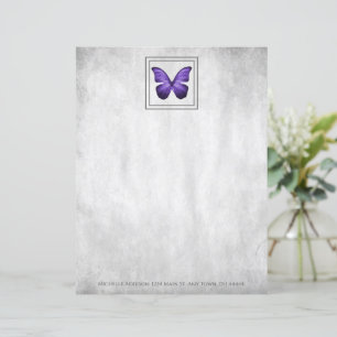 Folha de Papel Personalizada da Borboleta Roxa