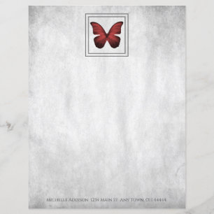 Folha de Papel Personalizada da Borboleta Vermelha