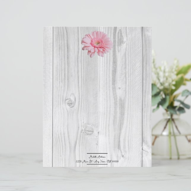 Folha de Papel Personalizado Rustic Gerber Daisy (Em pé/Frente)