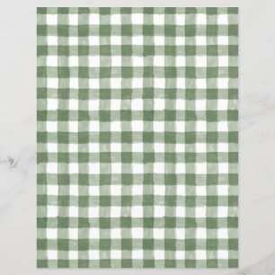 Folha de Papel Rustic Green Gingham