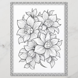 Folha de Papel Scrapbook de Linda Coloração Floral