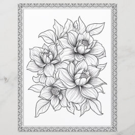 Folha de Papel Scrapbook de Linda Coloração Floral