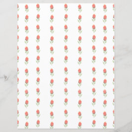 Folha de Papel Scrapbook de Rosebuds Cor-de-Rosa D