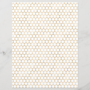 Folha de Papel Scrapbook Favo de Mel Dourado Abelh