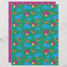 Folha de Papel Secundário na Nuvem Floral