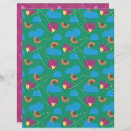 Folha de Papel Secundário na Nuvem Floral