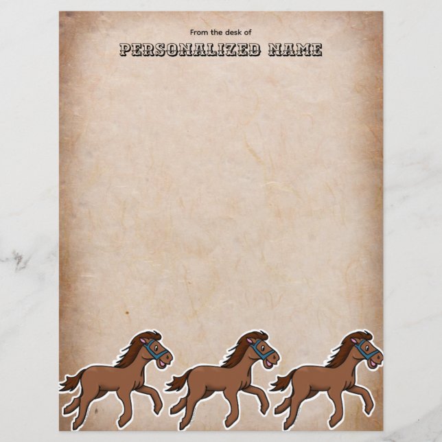 Folha de papel sem line Harry Horse envelhecida (Frente)