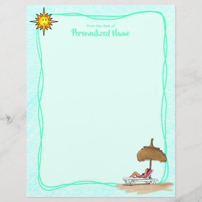 Folha de papel sem line Sun, Sand & Serenity (Frente)