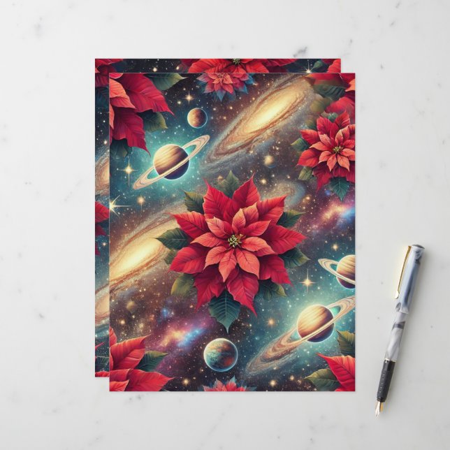 Folha de Papelão Celestial Poinsettia (Frente/Verso In Situ)