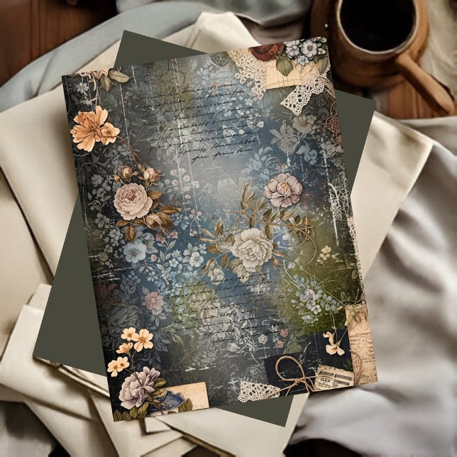 Folha de Papelão Flora Ephemera, Chique Vintage (Criador carregado)