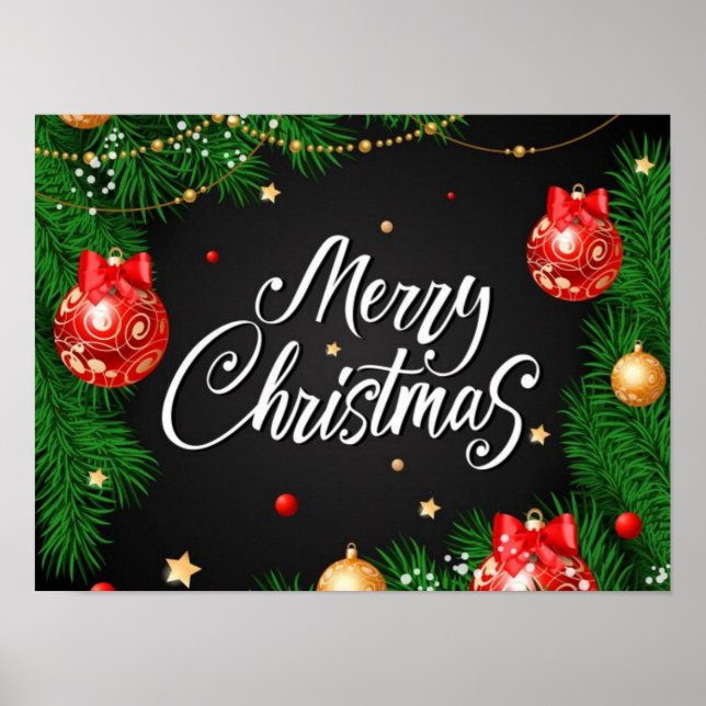 Folha de poster de Natal feliz (Frente)
