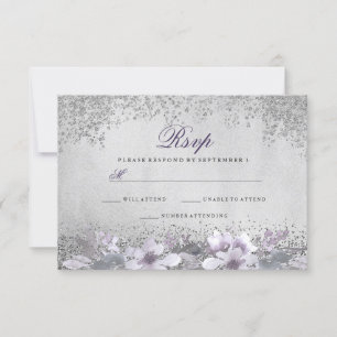 Folha de prata RSVP Wedding roxo floral
