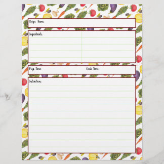 Folha de Receita de Legume