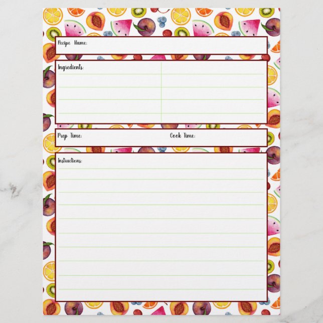 Folha de Receita Frutífera (Frente)