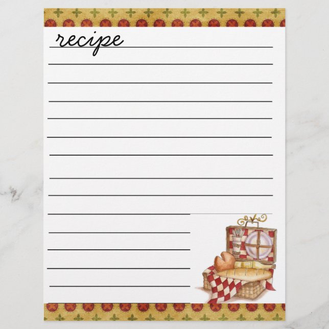 folha de receitas (Frente)