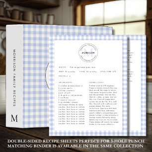 Folha de Receitas da Família Monograma de Verifica
