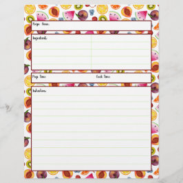 Folha de receitas de frutas