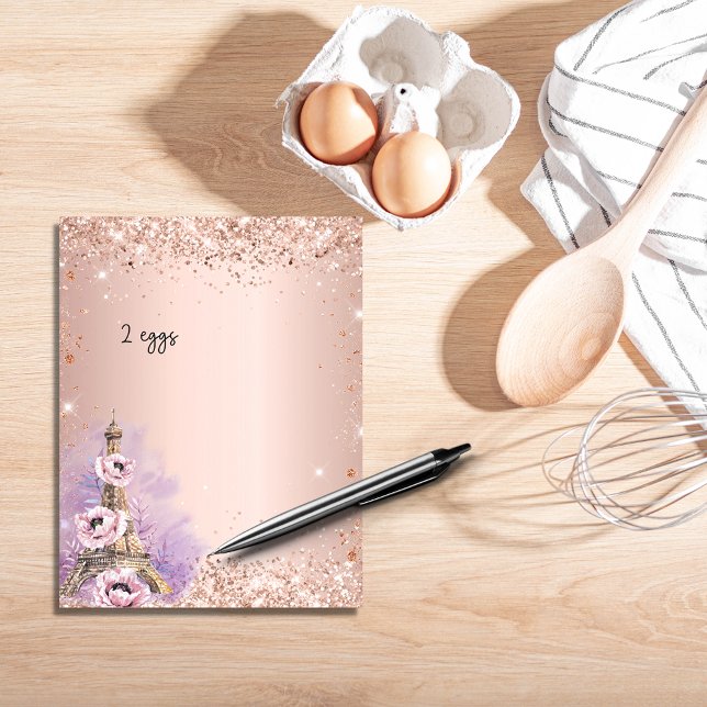 Folha de receitas em ouro de Blush rosa em francês (Criador carregado)