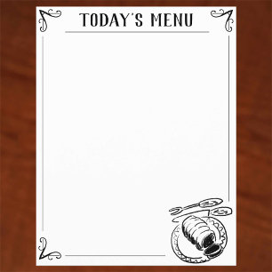 Folha de Vazios de Menu com Borda. Flyer