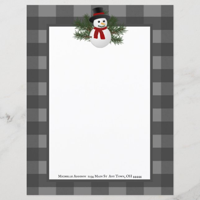 Folha de Xadrez de Snowman Buffalo (Frente)