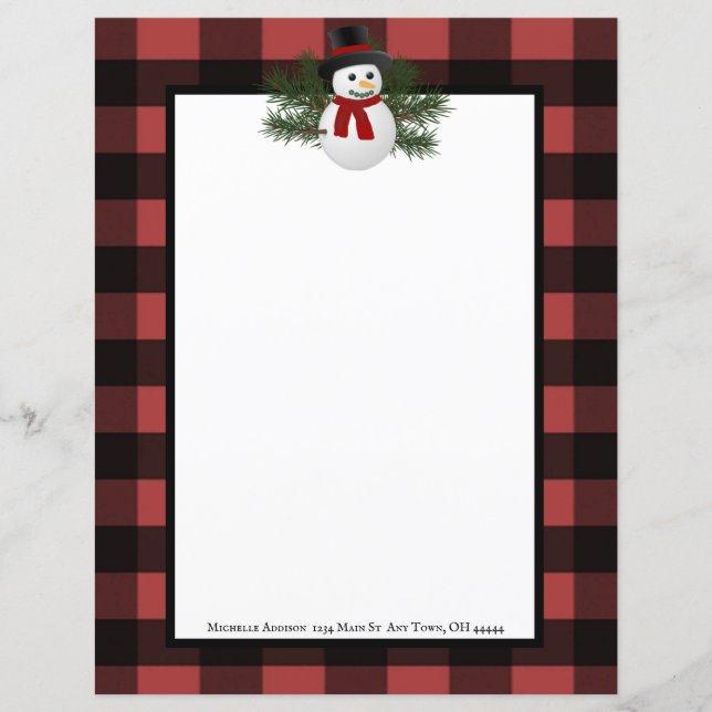Folha de Xadrez de Snowman Buffalo (Frente)