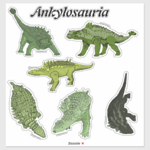 Folha do adesivo Ankylosauria