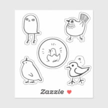 Folha do adesivo de Aves de Desenho de Tinta