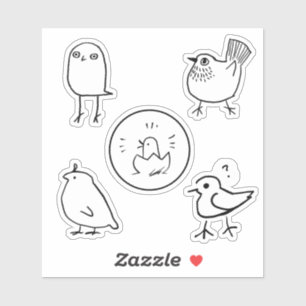 Folha do adesivo de Aves de Desenho de Tinta
