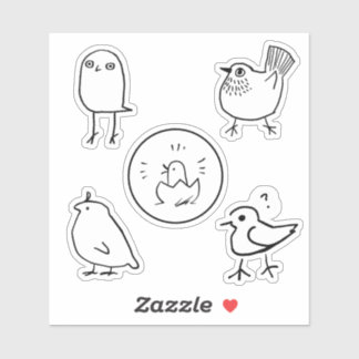 Folha do adesivo de Aves de Desenho de Tinta