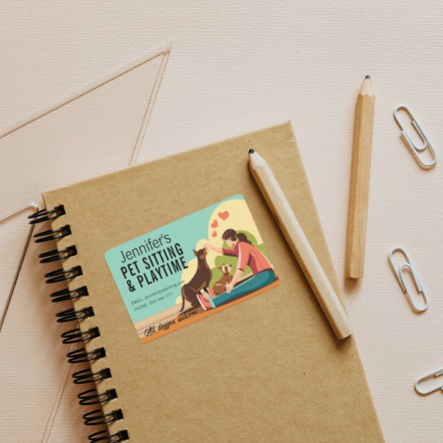 Folha do adesivo do Cachorro de Petsit e Playtime (Criador carregado)