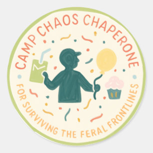 Folha do adesivo do Crachá principal do Camp Chaos