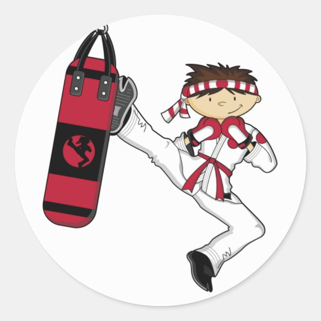 Folha do adesivo do Karate Boy (Frente)