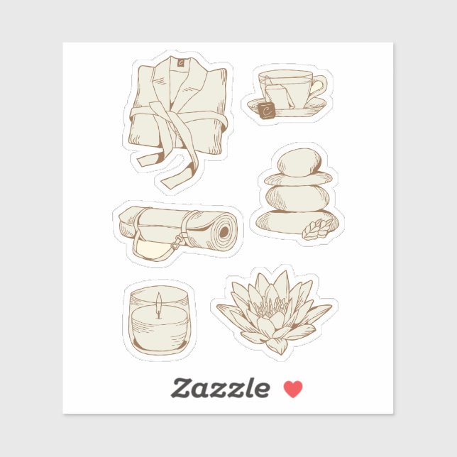 Folha do adesivo do Zen Self Care Planner (Folha)