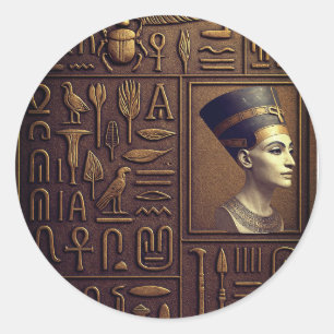 Folha do adesivo Nefertiti Hieroglyph