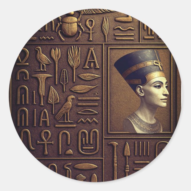 Folha do adesivo Nefertiti Hieroglyph (Frente)