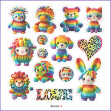 Folha do adesivo "Rainbow" e "Leopardo Print Stick