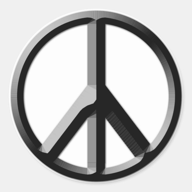 Folha do adesivo Silver and Black Peace Sign (Frente)