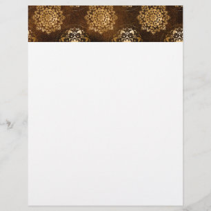 Folha Dourado elegante e mandala indiana preta