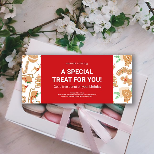 Folha Feriado Oferta de Logotipo Comercial Oferta  (Bakery Holiday Offer Business Logo Gift Voucher)