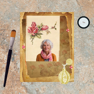 Folha Floral de Vintage Papel Escrapbook
